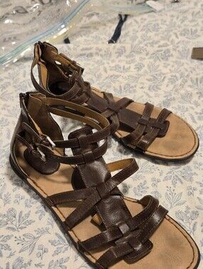 Brown Strappy Gladiator Sandals - Women